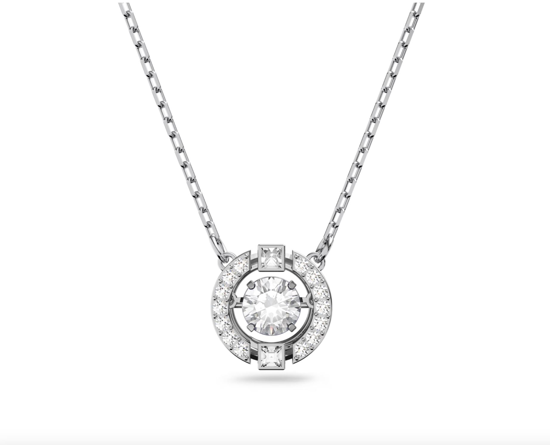 Swarovski Una Floating Crystal Pendant Necklace - NWT - Rhodium Plated