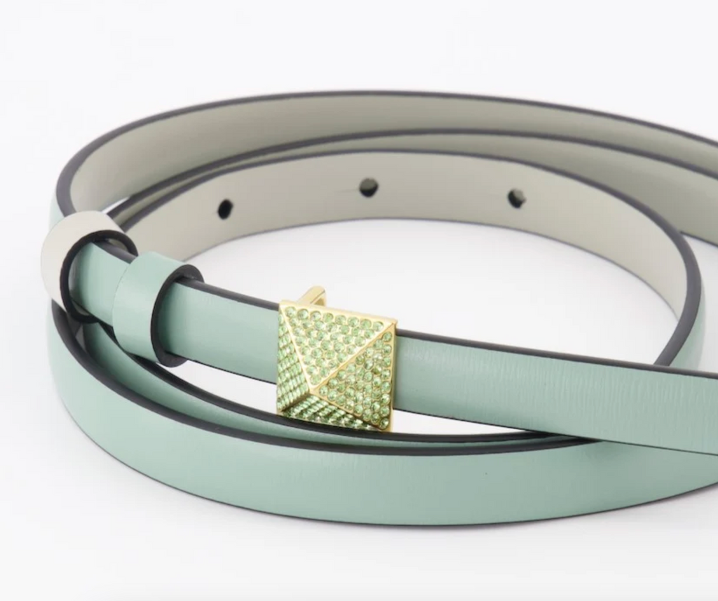 4619 - Valentino One Stud Crystal Reversible Belt - Size 85 -New