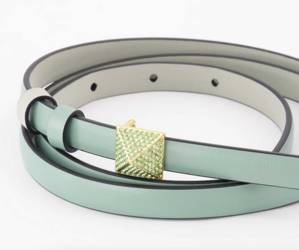 4619 - Valentino One Stud Crystal Reversible Belt - Size 85 -New