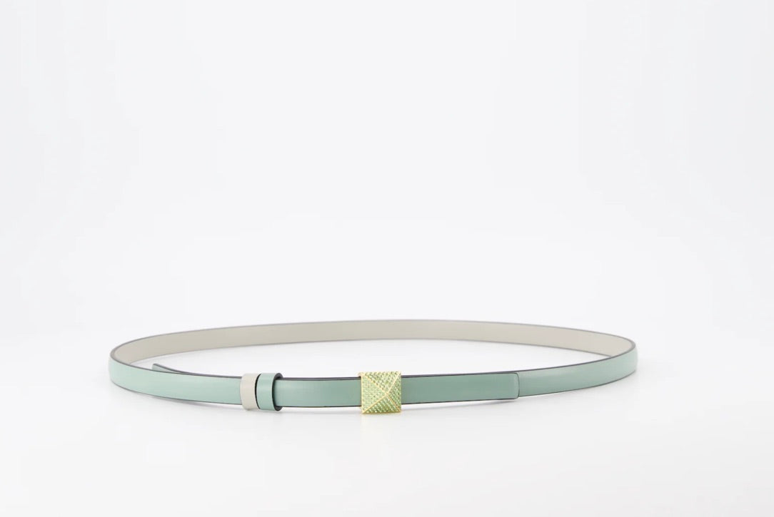 4619 - Valentino One Stud Crystal Reversible Belt - Size 85 -New