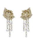 7376 - Alexander McQueen Embellished Carnation Drop Earrings - New