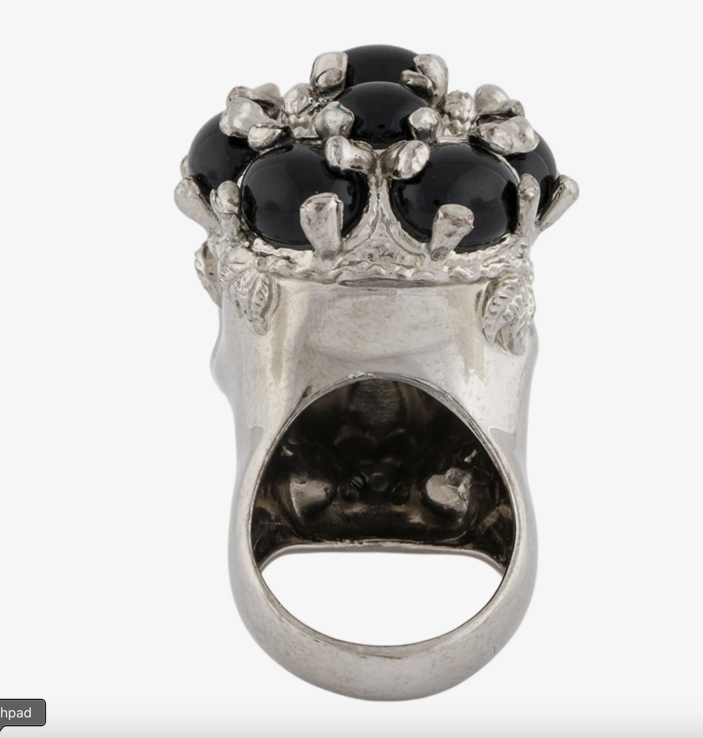 6908 - Alexander McQueen Resin & Crystal Skull Ring