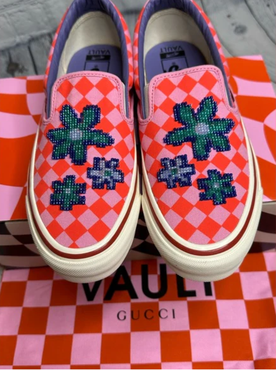 Gucci VAULT x Vans Collab Slip-On Beaded Sneakers - Size 9 M 10.5 W - NIB