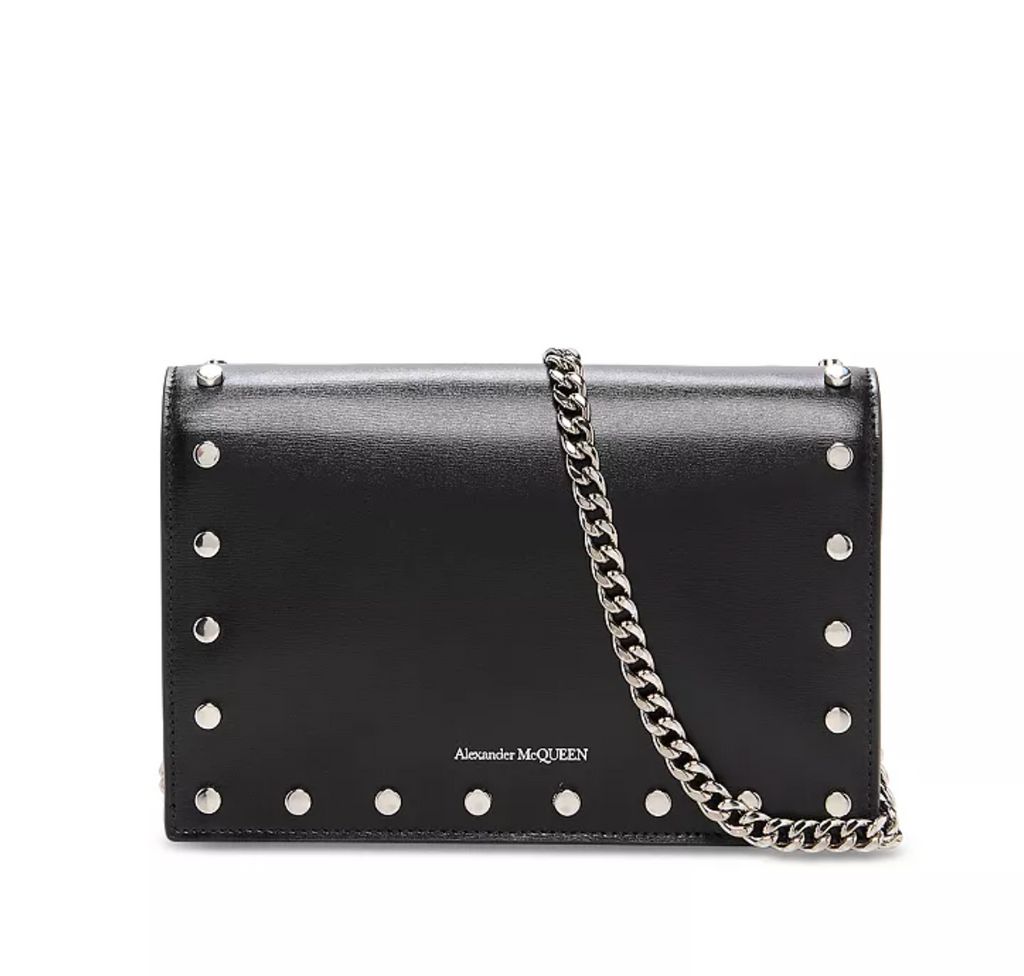 6991 - Alexander McQueen Black Studded Skull Bag - NIB