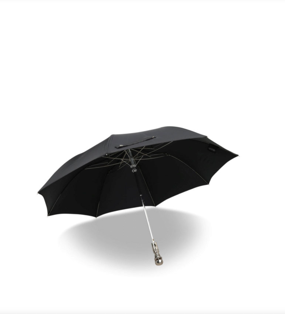 7435 - Alexander McQueen Silver Skull Umbrella - NWT