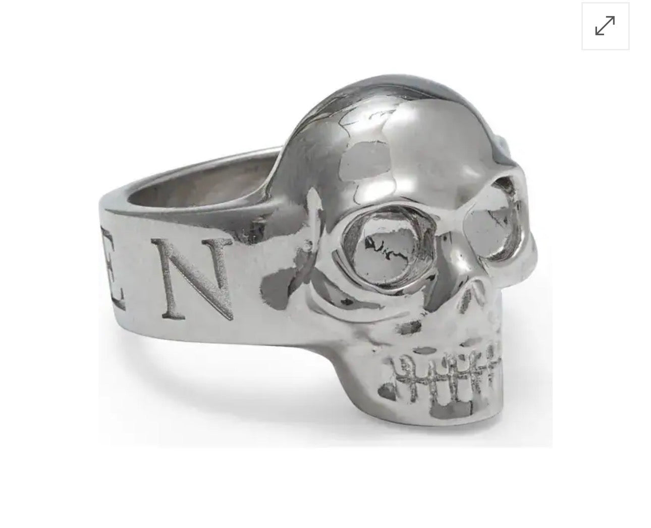 6596 - Alexander Mcqueen Skull Ring Silver - Size 19