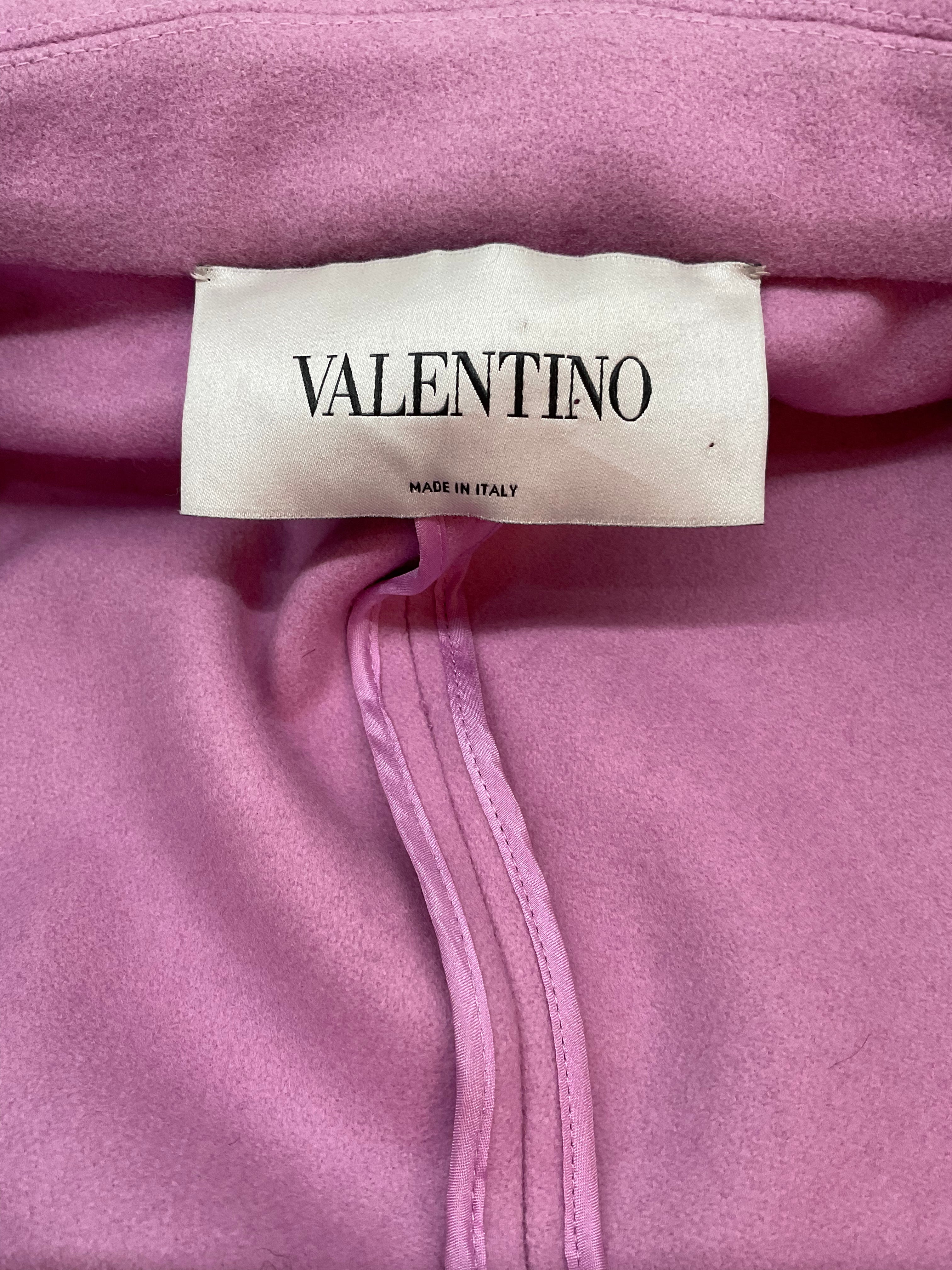 Valentino Wool Long Coat 2022-23 Collection - Pink - Size 10