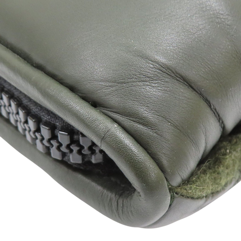 6042 - Bottega Veneta Intrecciato Padded Clutch Dark Green