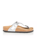 Birkenstock Gizeh Silver Metallic Thong Sandals Size 41