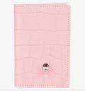 6632 - Alexander McQueen Pink Croc-embossed Bifold Card Holder