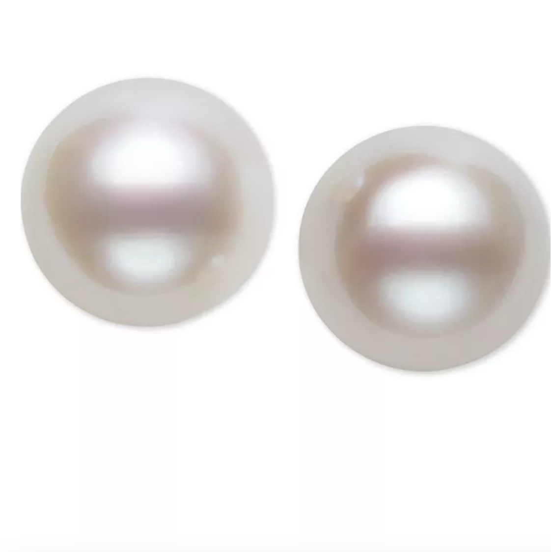 R.H. Macy and Co. Fine Jewelry Belle de Mer White Pearl Stud Earrings in 14k Gold - NIB