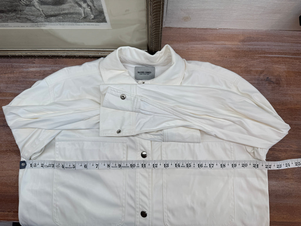 Rachel Comey Faux Leather Shirt Shacket - Ivory size 4