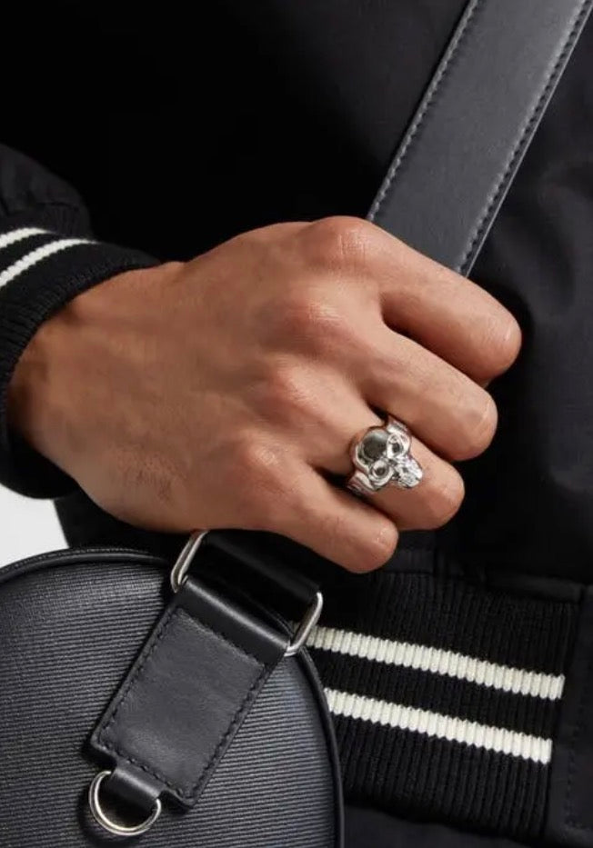 6596 - Alexander Mcqueen Skull Ring Silver - Size 19