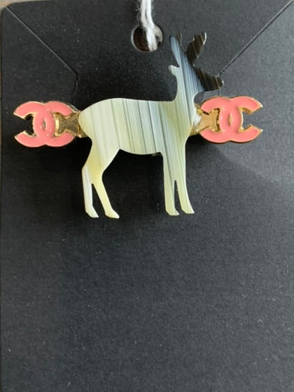 Chanel Deer Reindeer CC Brooch