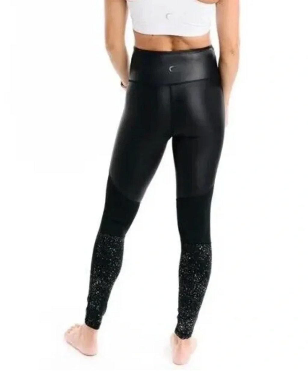 ZYIA Active Black Reflective Metallic Light n Tight Hi-Rise Leggings - Size 8-10 - New