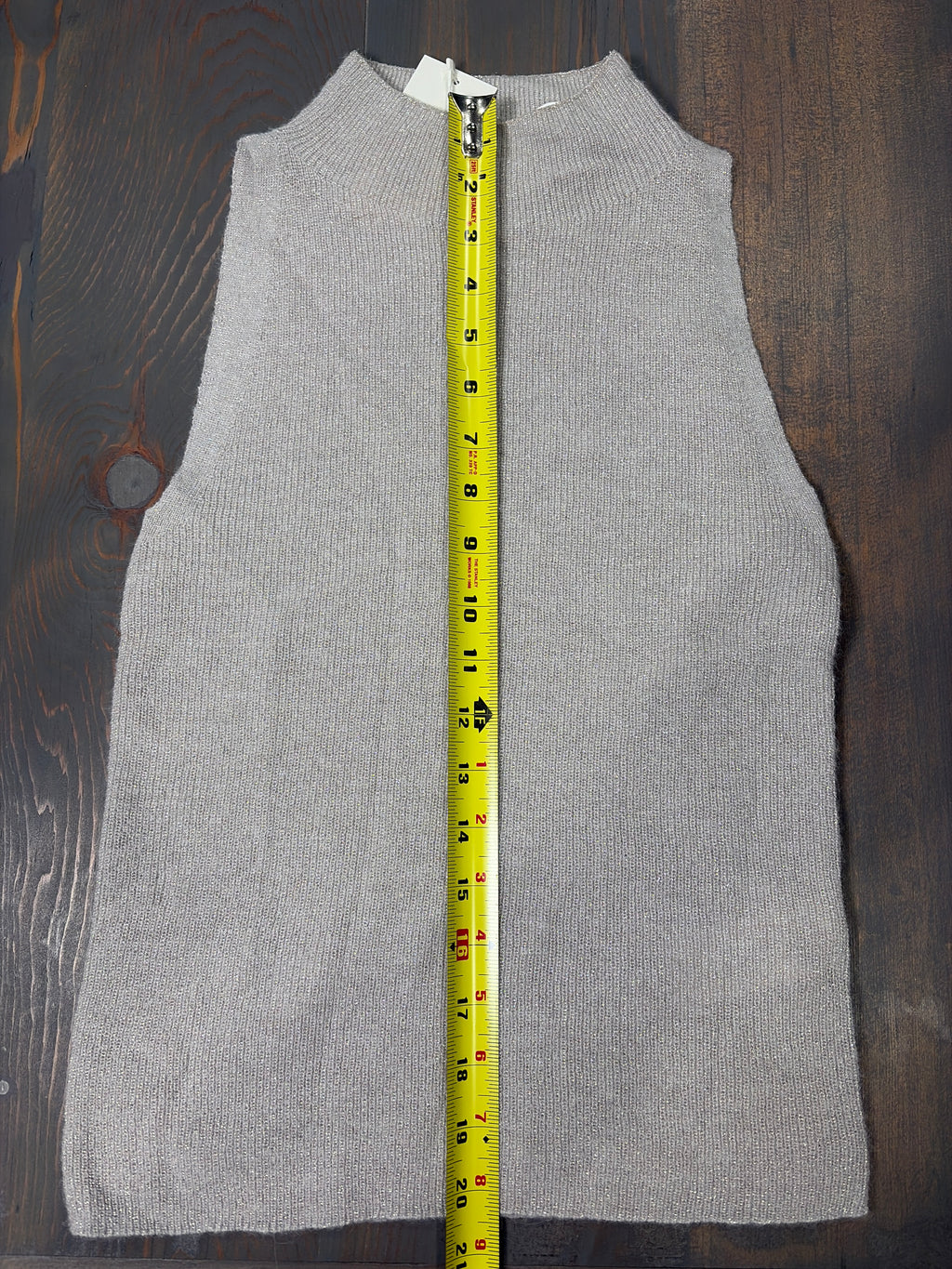 Vince Metallic Mock Nk Grey Basic - Size XS - NWT - XS / Grey / 34% Alpaca/ 51% Polyamide/ 2% Wool/ 13% Metallic