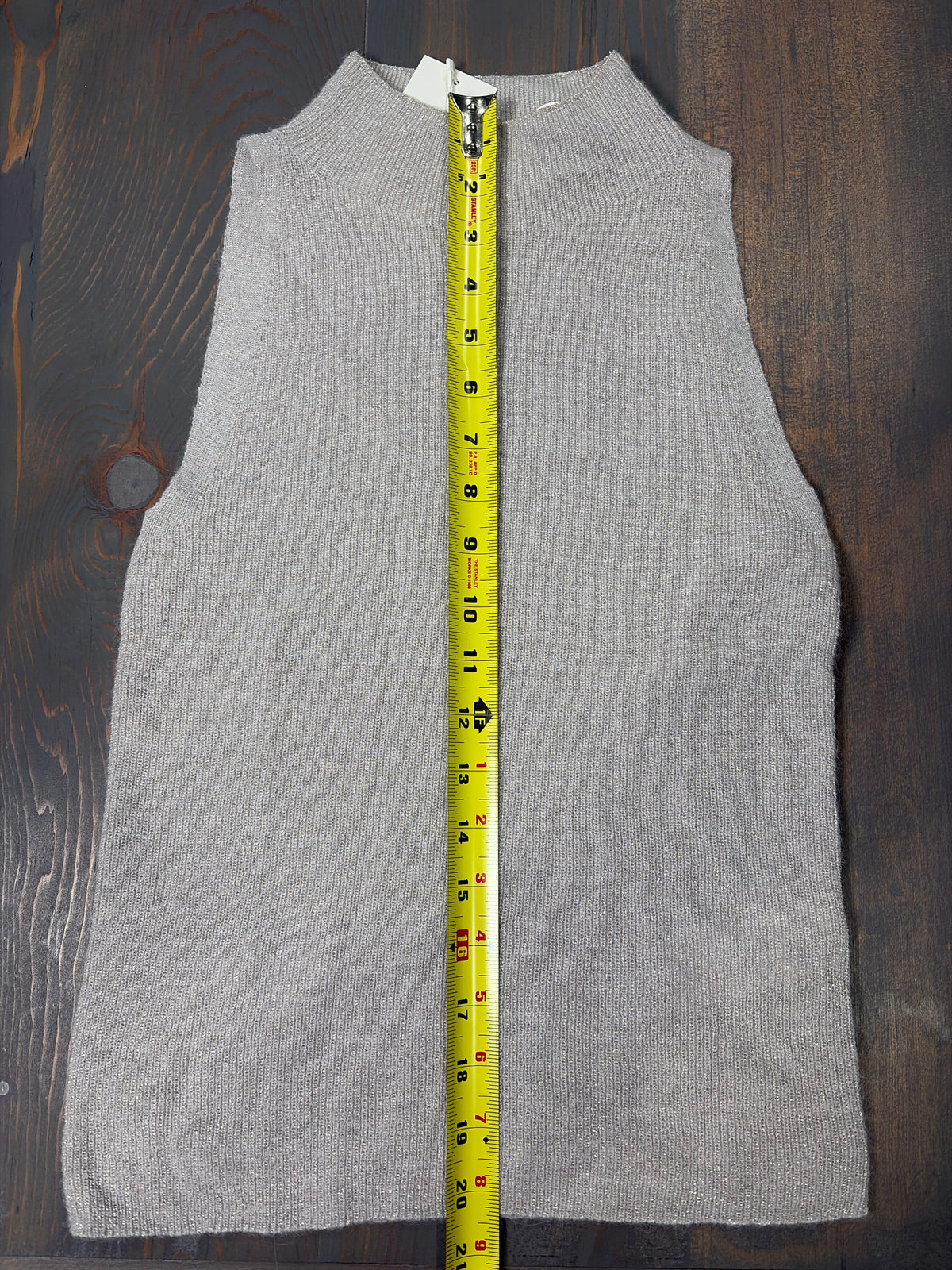 Vince Metallic Mock Nk Grey Basic - Size XS - NWT - XS / Grey / 34% Alpaca/ 51% Polyamide/ 2% Wool/ 13% Metallic