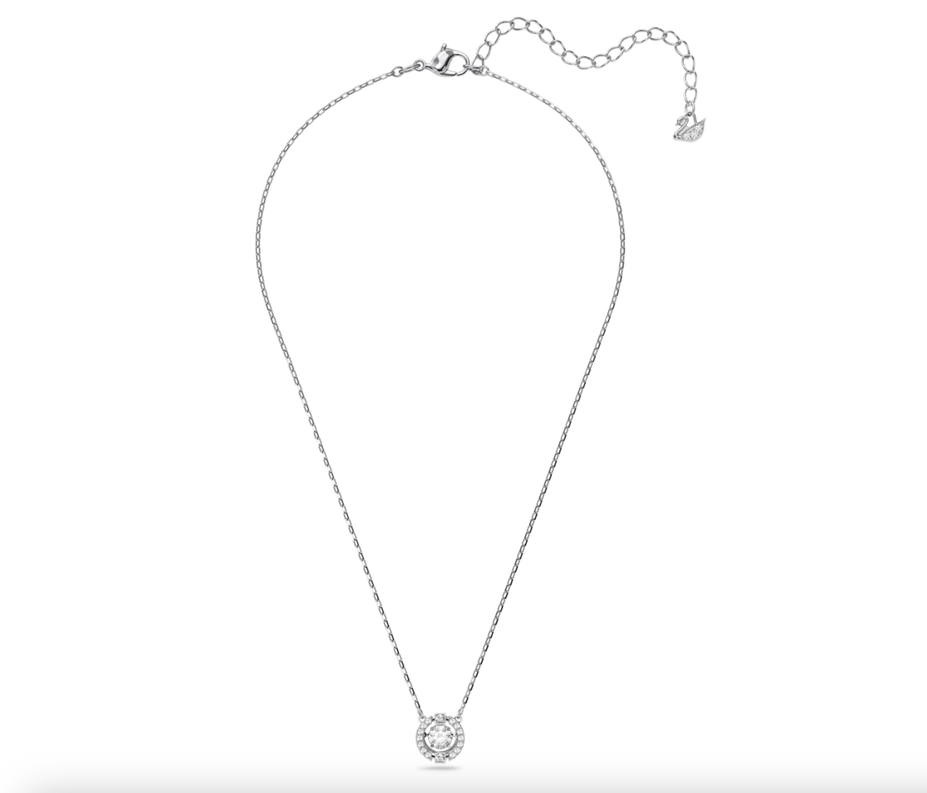 Swarovski Una Floating Crystal Pendant Necklace - NWT - Rhodium Plated