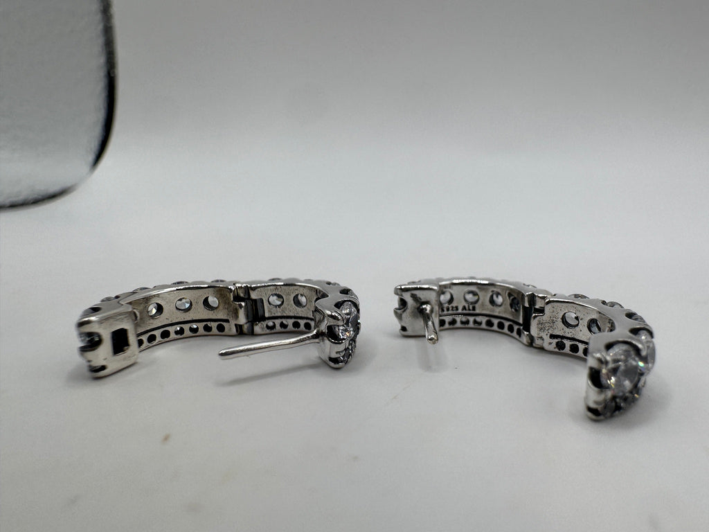 Pandora Double Band Pavé Hoop Earrings - NWT