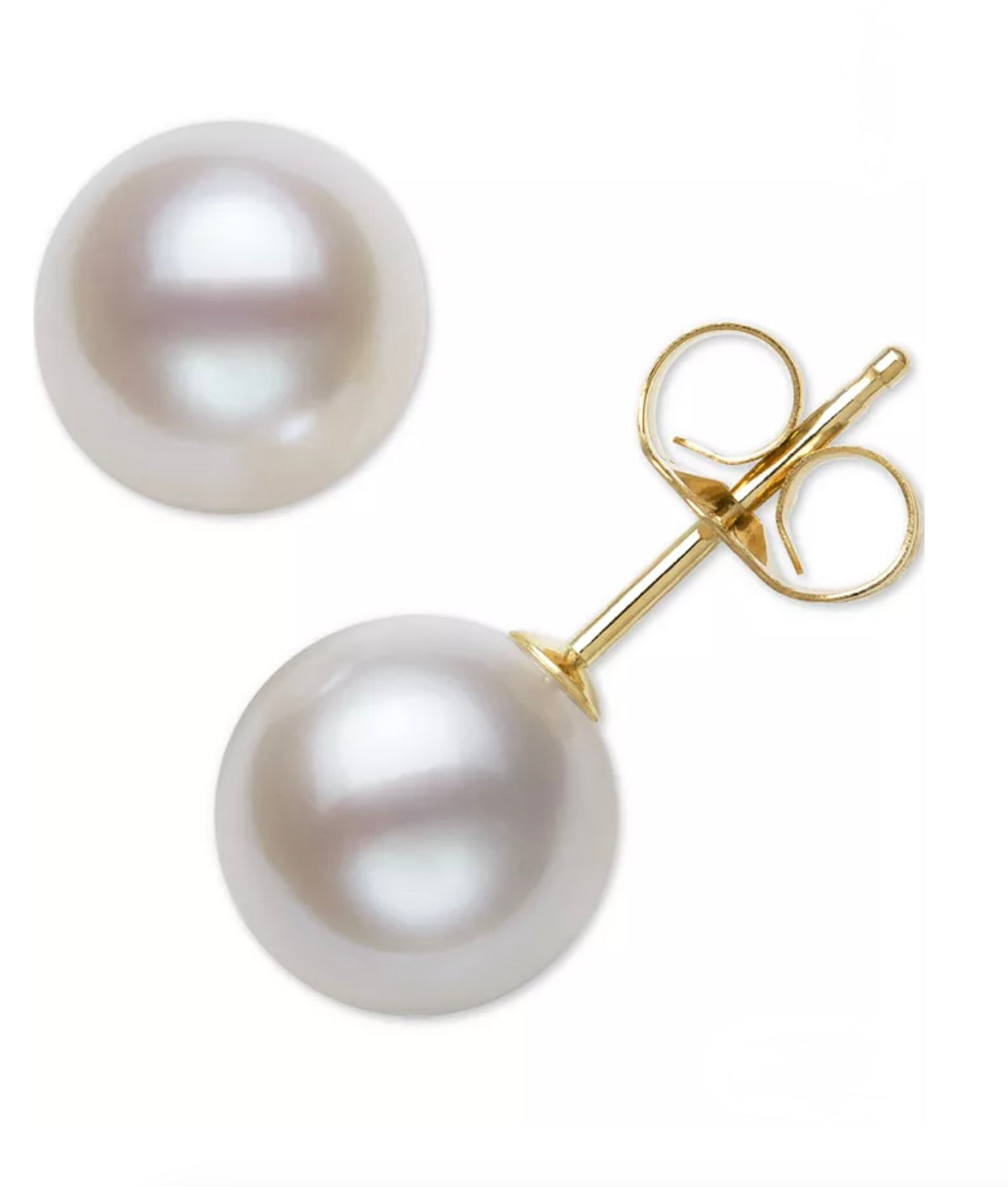 Belle de Mer Cultured Freshwater Pearl Stud Earrings (9mm) in 14k Gold
