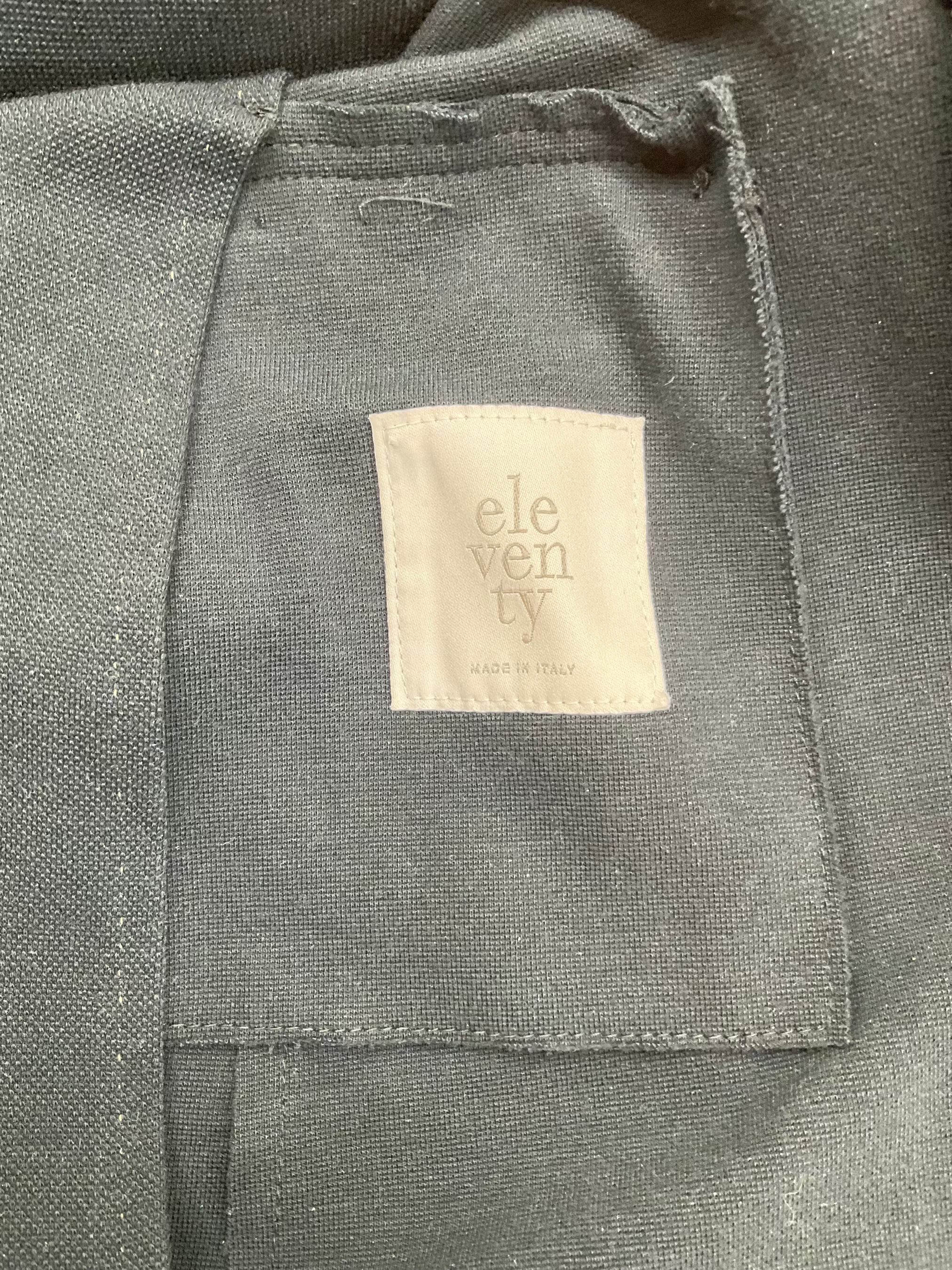 Eleventy Cotton Blend Knit Blazer with Removable Hood - Navy Blue - XS/S