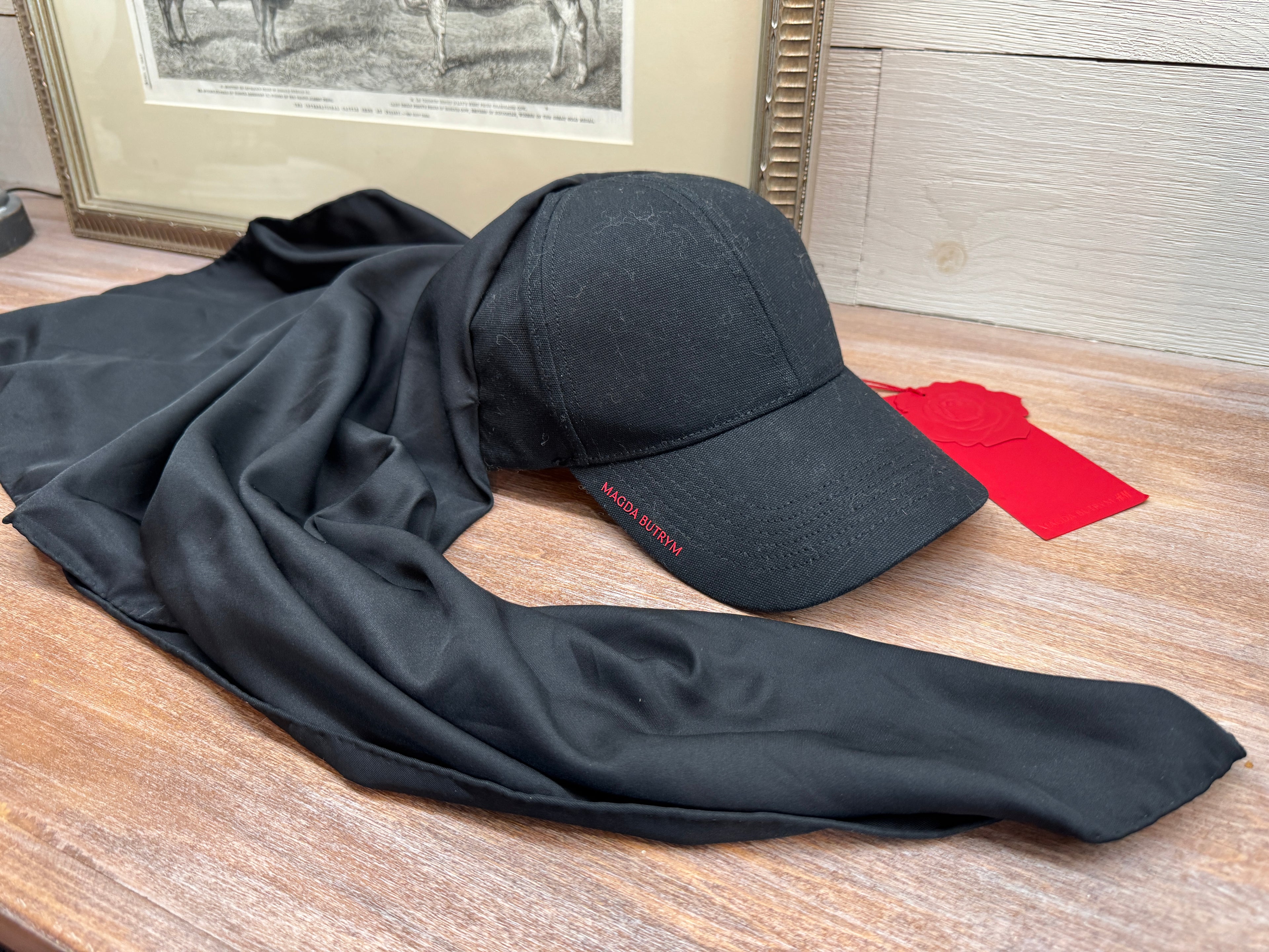 6915 - Magda Butrym Ball Cap with Scarf - NWT