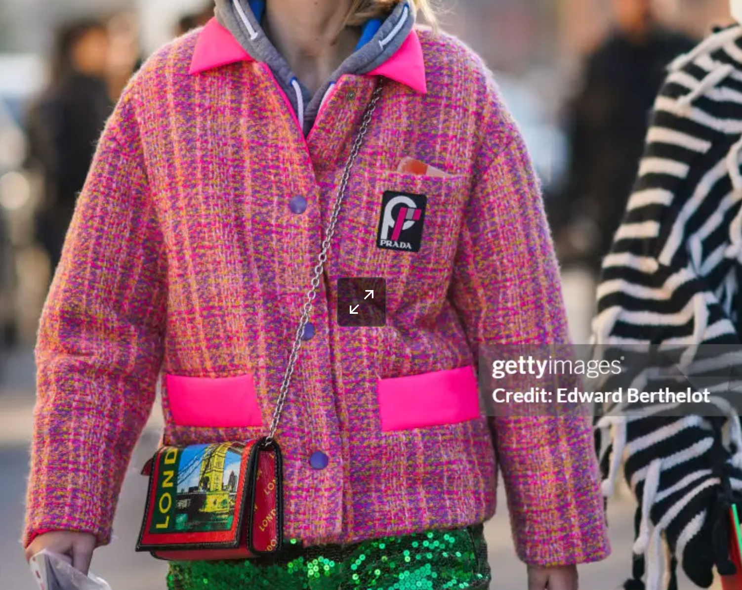 Prada Pink Tweed Puffer Jacket - Size 36