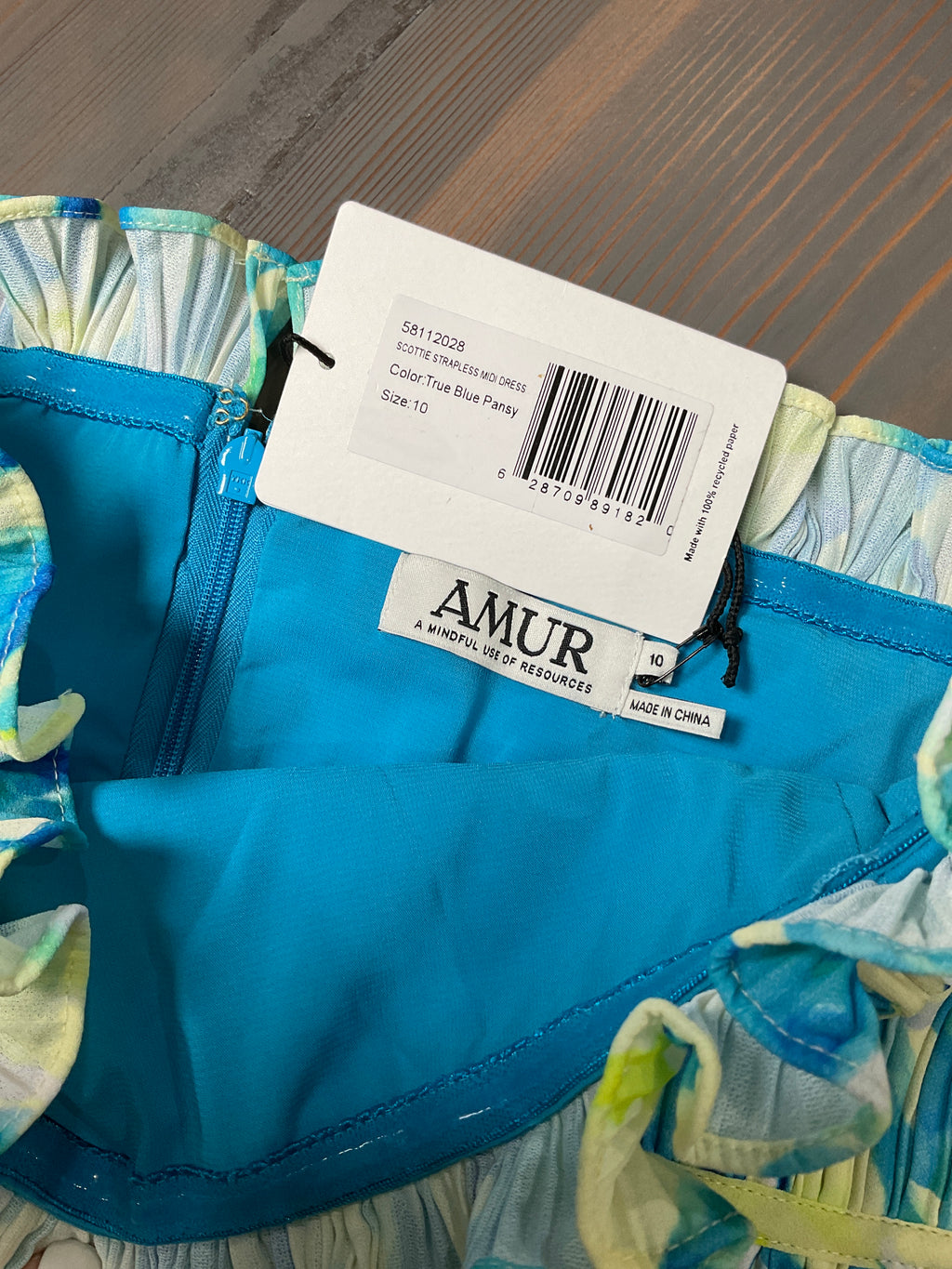 AMUR Scottie Strapless Midi Dress - Size 10 - NWT
