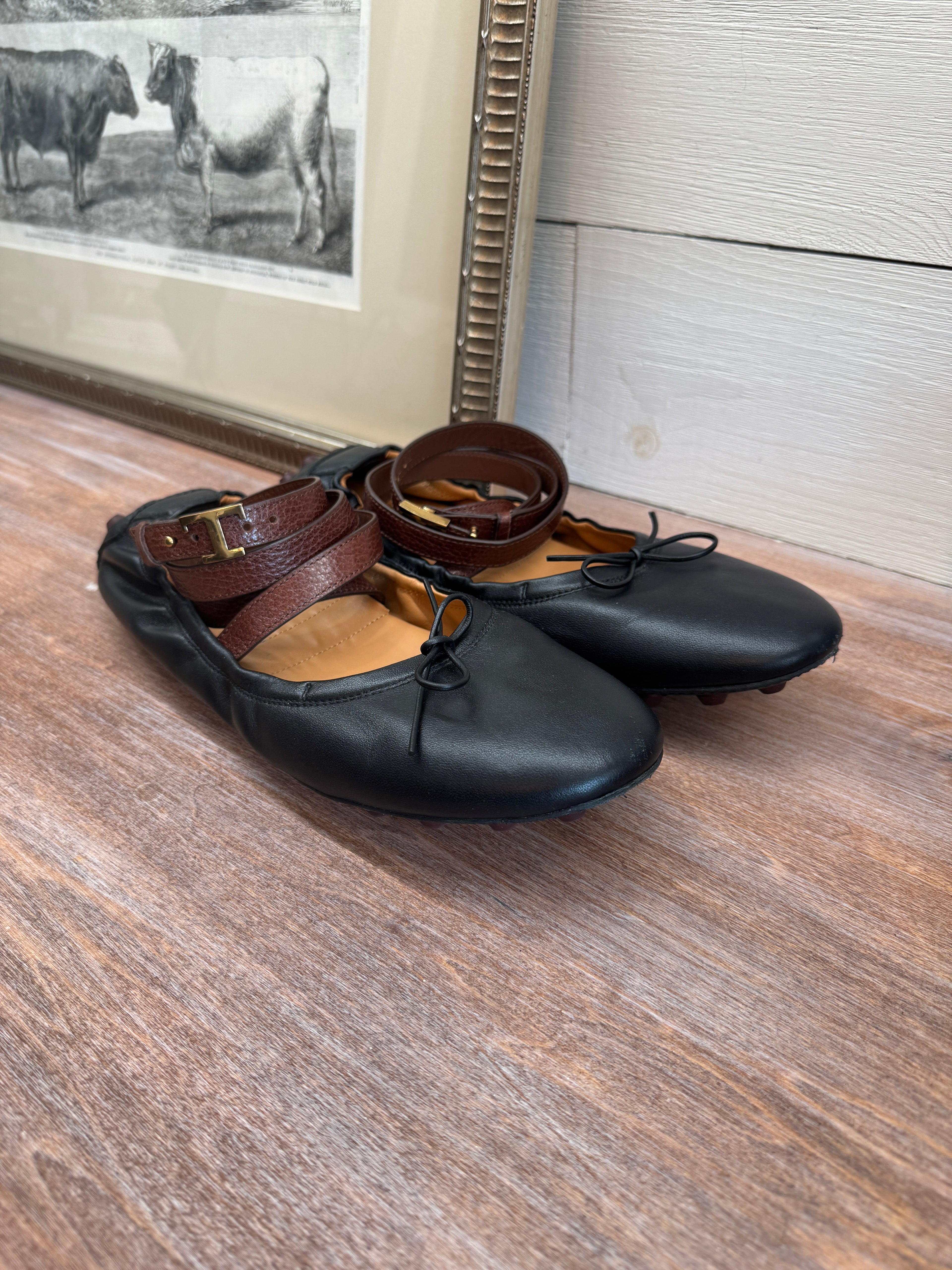 Tod's Black Leather Mary Janes - Size 42