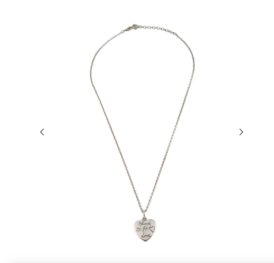 Gucci Blind for Love .925 Sterling Silver Heart Necklace