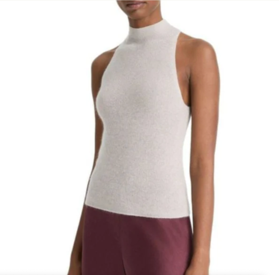 Vince Metallic Mock Neck Tan Tank - Size S - NWT