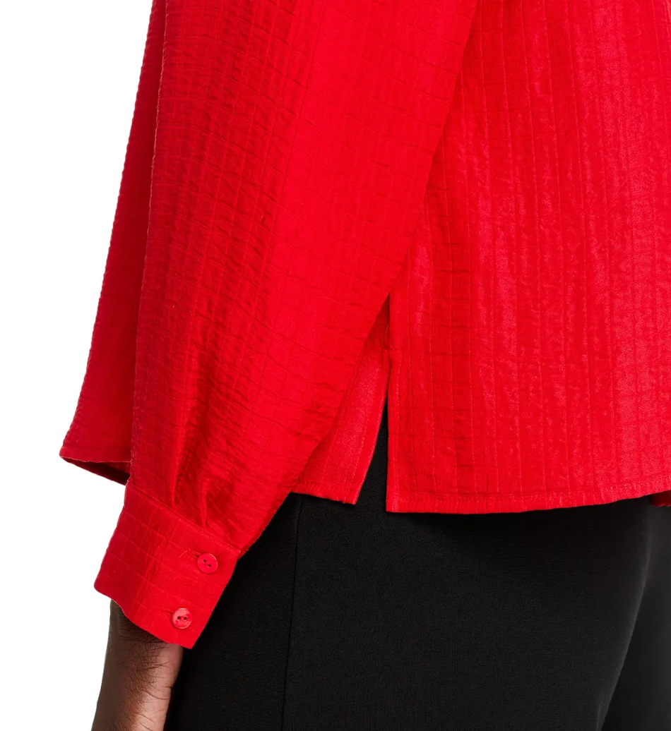 Eileen Fisher Cher Mandarin Collar Top - Size M - NWT