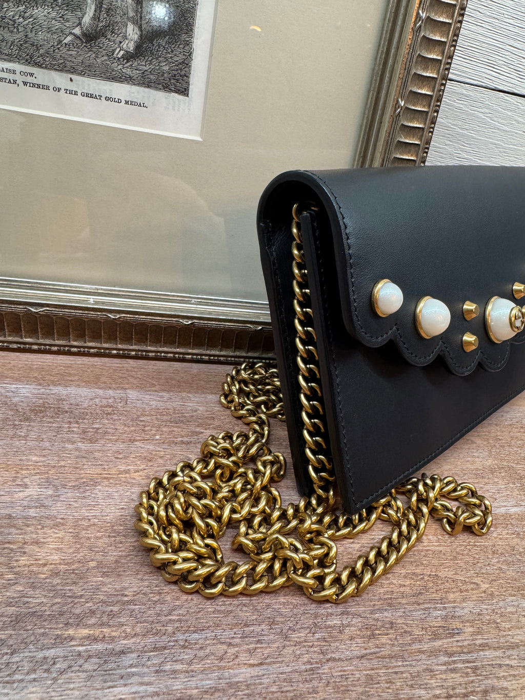 Gucci GG Marmont Pearl Wallet on Chain