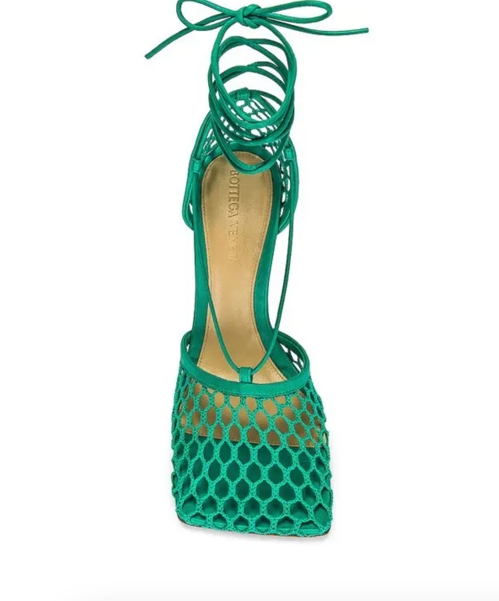 Bottega Veneta Stretch Ankle Strap Sandals in Acid Turquoise - New in Box