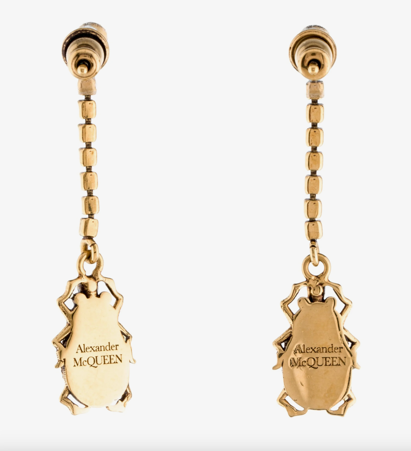 6659 - Alexander McQueen Crystal Beetle Drop Earrings
