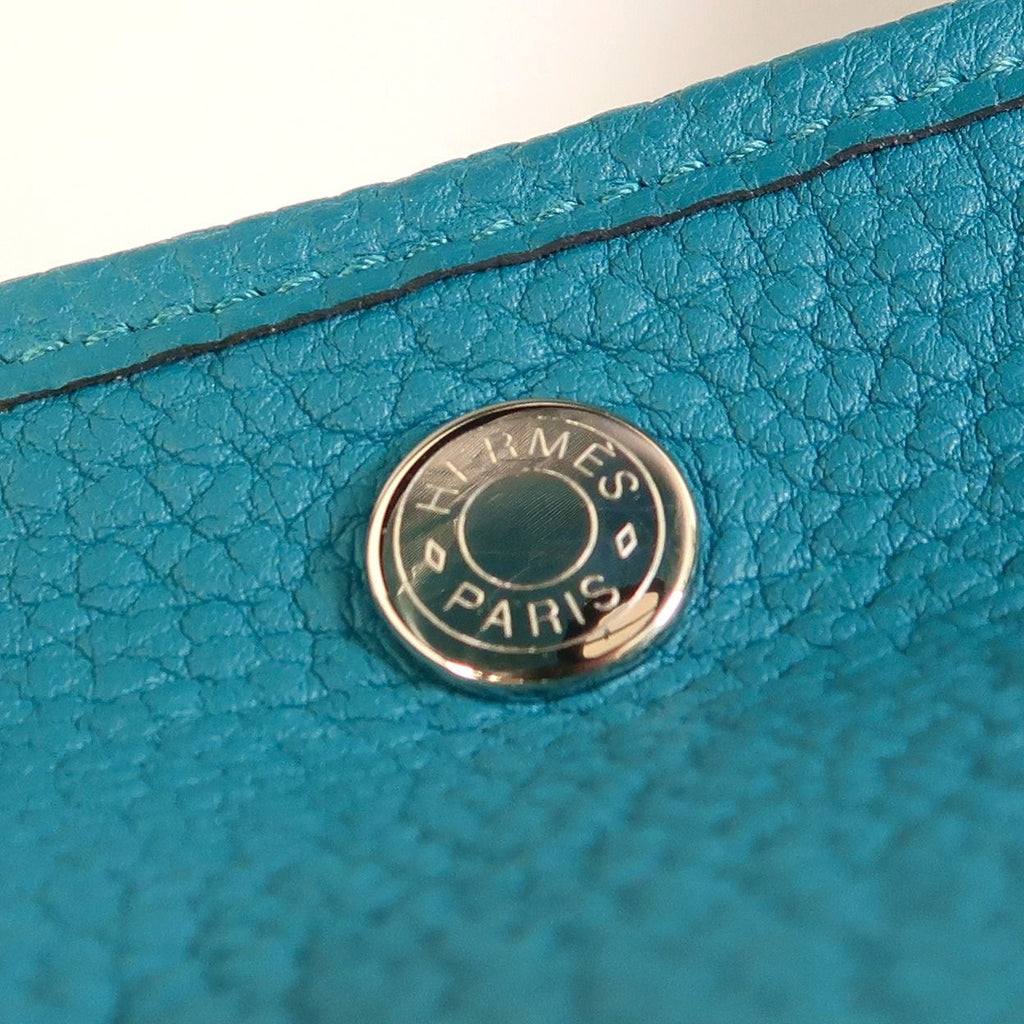 6937 - Hermes Nagonda Leather Garden Party PM Teal