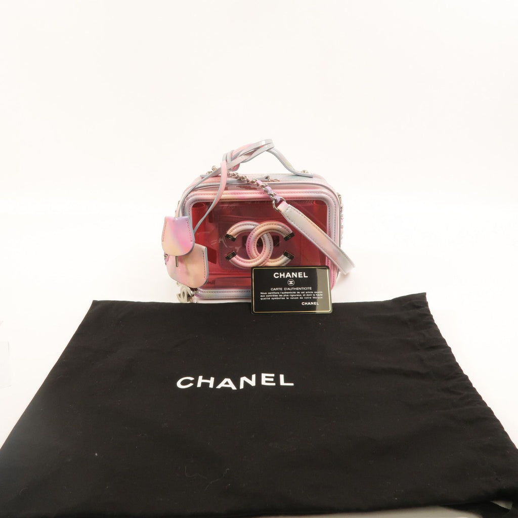 6938 - Chanel Pvc Patent Lambskin Small CC Vanity Case Pink