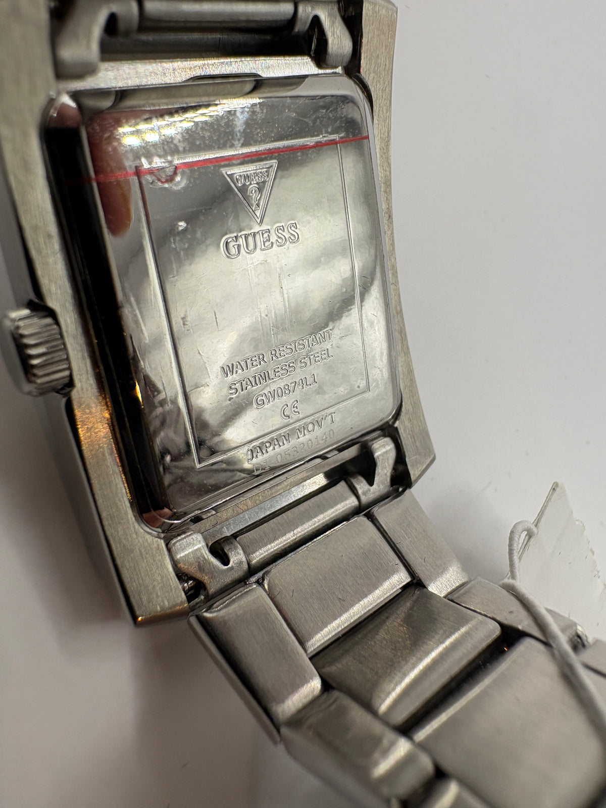 Guess GW0874L1 Silver Crystal Bezel Rectangle Watch NWT