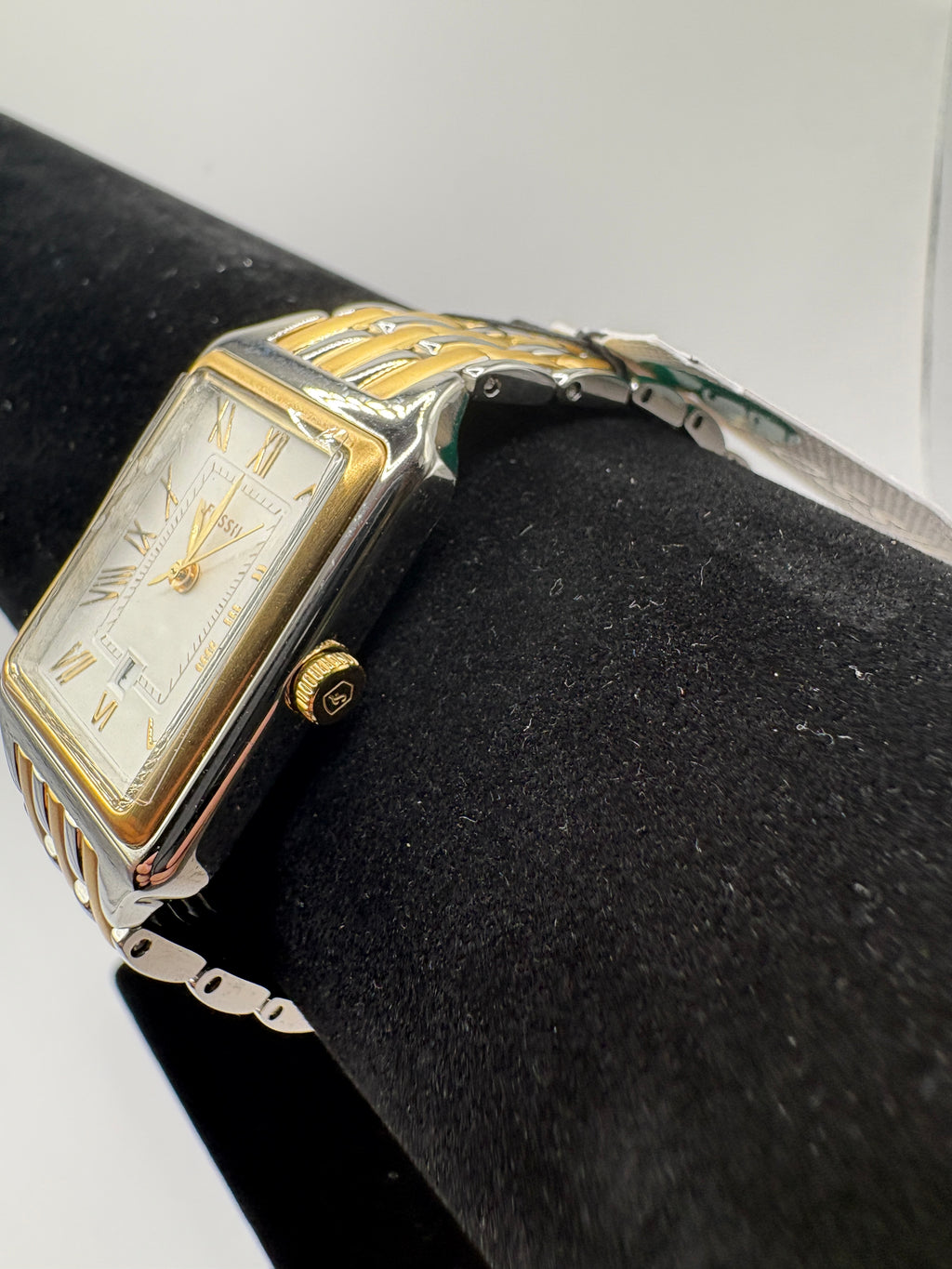 Fossil Raquel ES5368 Quartz Rectangular Two-tone White Dial Women's Watch