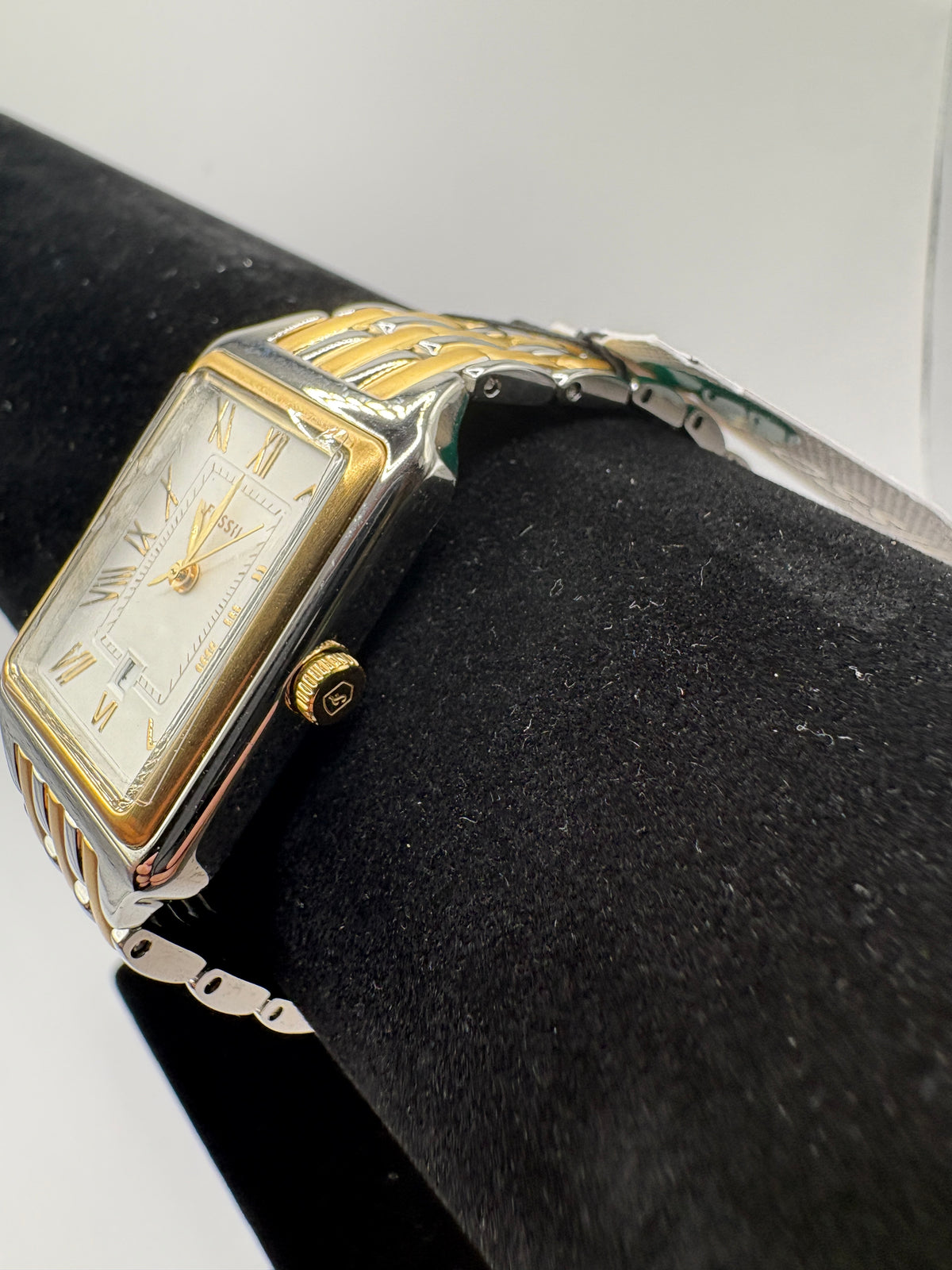 Fossil Raquel ES5368 Quartz Rectangular Two-tone White Dial Women's Watch