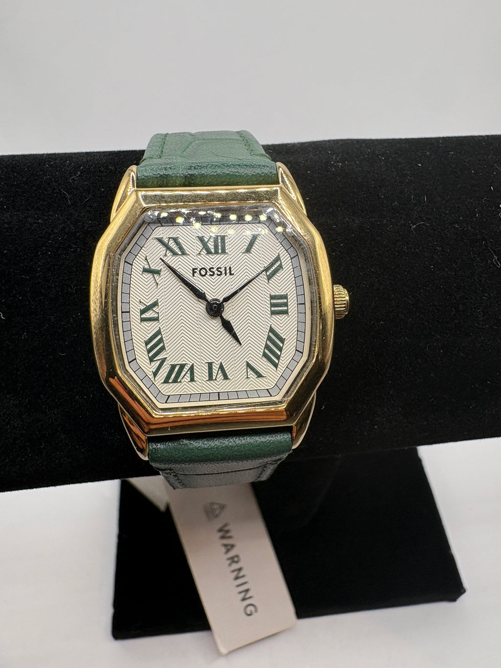 Fossil Women's Harlow Three-Hand Green Croco Leather Watch, 27mm - NWT