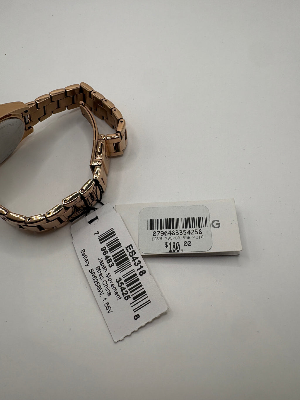 Fossil Scarlette ES4318 Rose Gold Crystal Bezel Womens Watch
