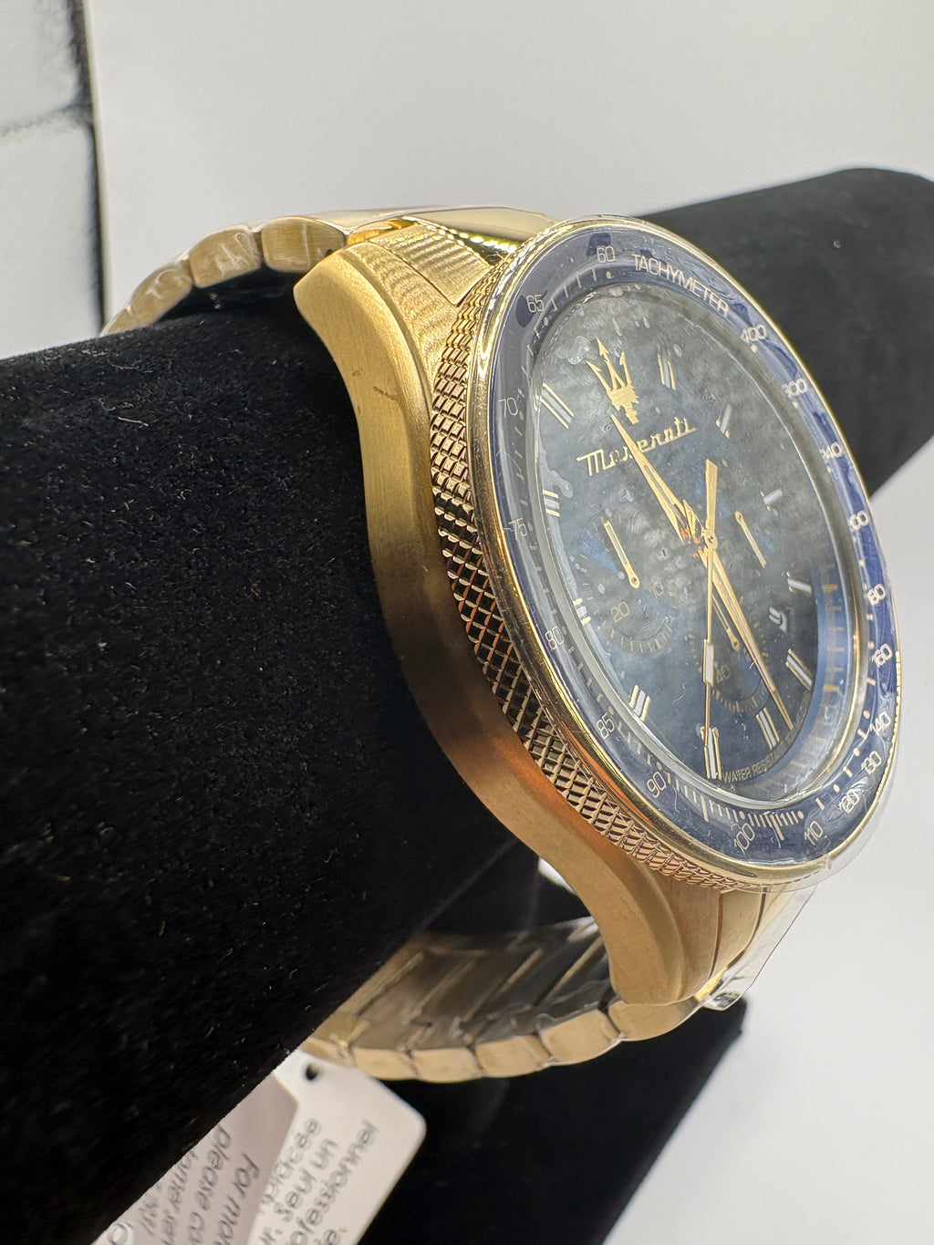 Maserati Sfida R8873640008 Chronograph Mens Blue Dial Gold Tone