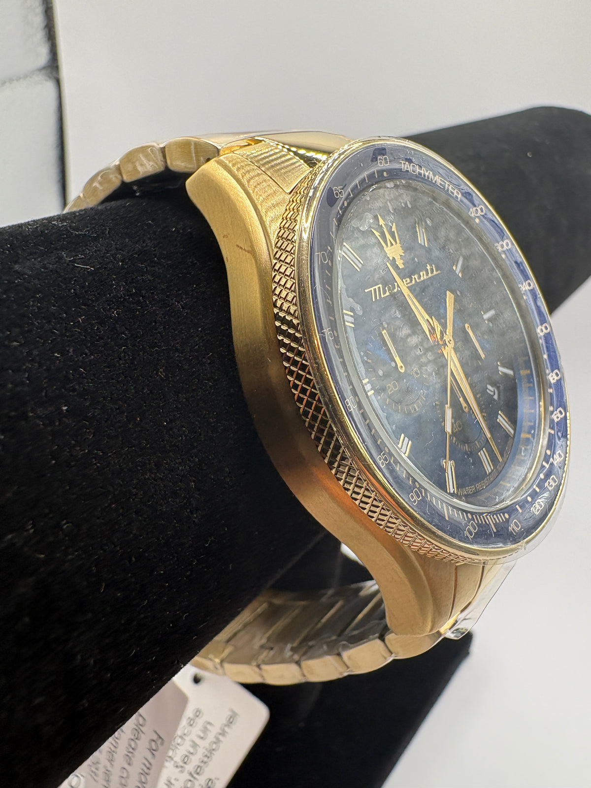 Maserati Sfida R8873640008 Chronograph Mens Blue Dial Gold Tone