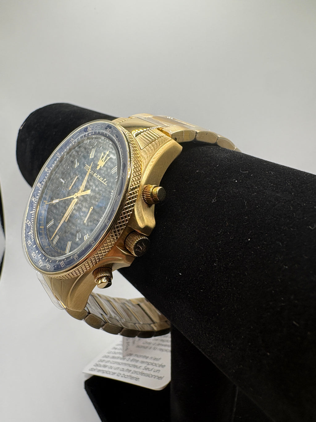 Maserati Sfida R8873640008 Chronograph Mens Blue Dial Gold Tone