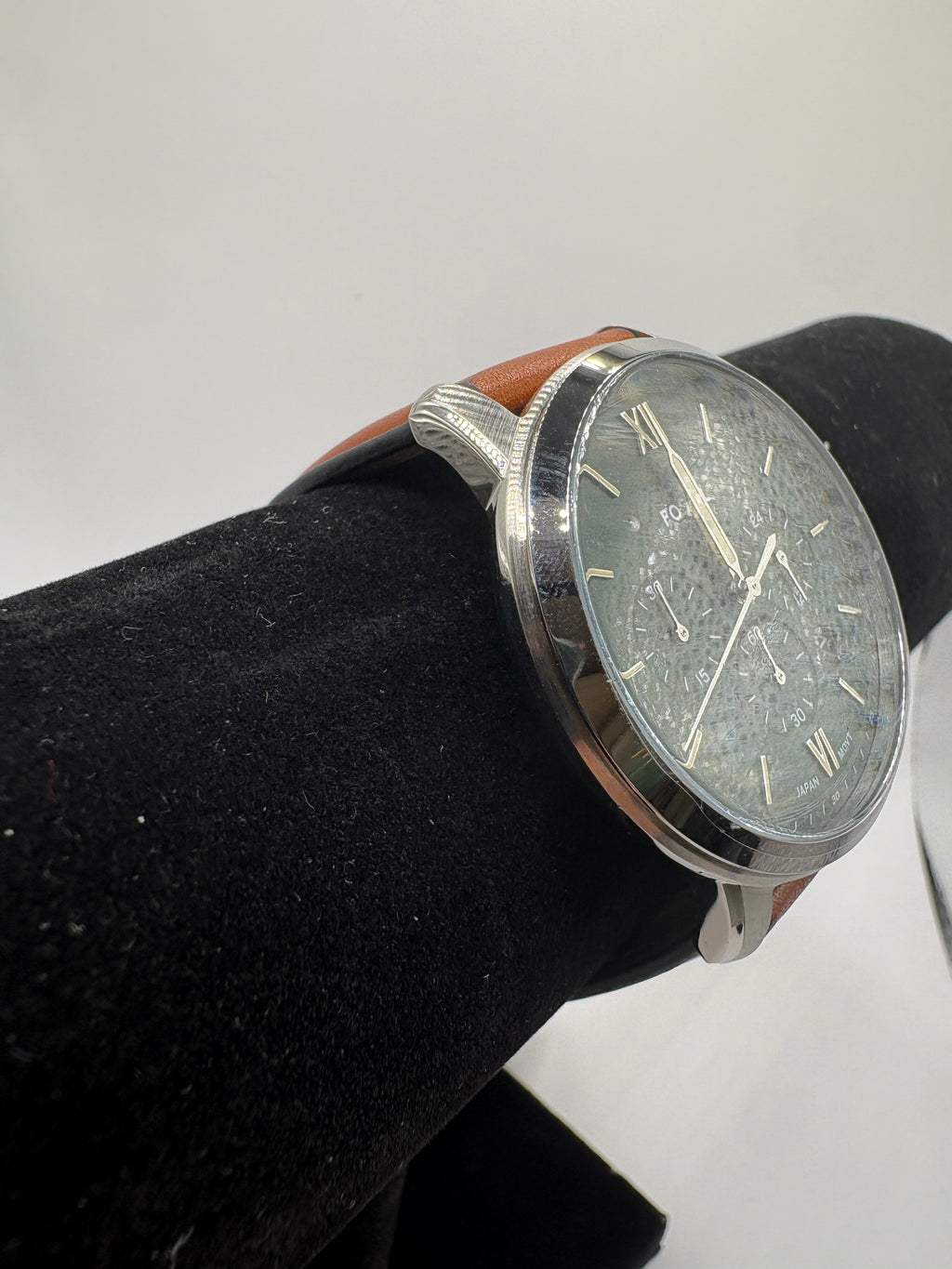 Fossil Neutra Chronograph FS5963 Green Dial Brown Leather Men's Watch