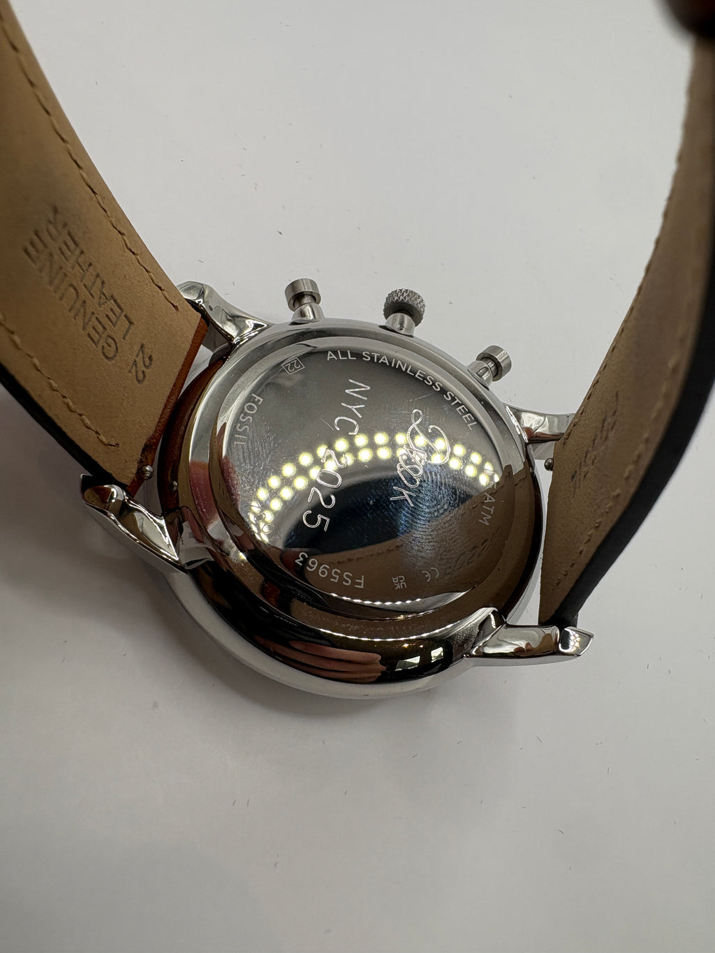 Fossil Neutra Chronograph FS5963 Green Dial Brown Leather Men's Watch