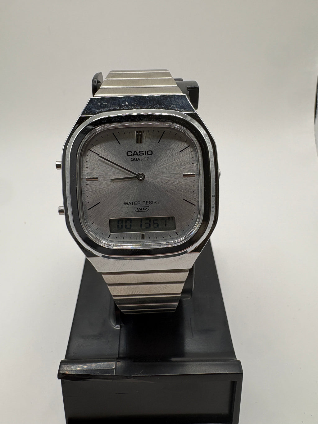 Casio AQ-240E-7A Silver Analog-Digital Stainless Steel Watch