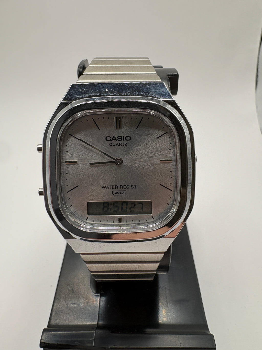 Casio AQ-240E-7A Silver Analog-Digital Stainless Steel Watch