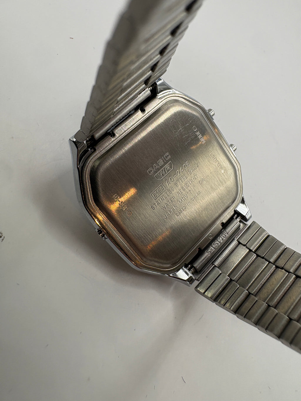 Casio AQ-240E-7A Silver Analog-Digital Stainless Steel Watch